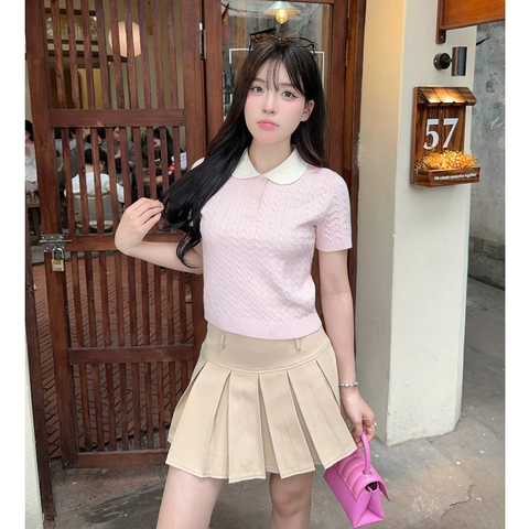 Lotus Collar Knit Top