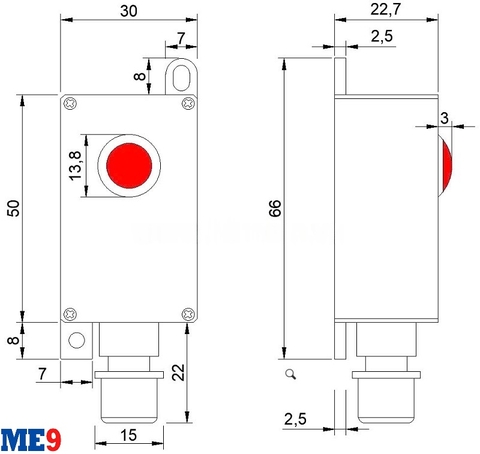 Bộ cảnh báo sự cố đầu cáp EKL4 kèm đèn báo ngoài Andaxing