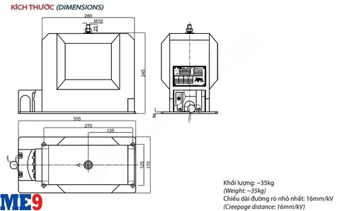Biến điện áp 10kV trong nhà Emic