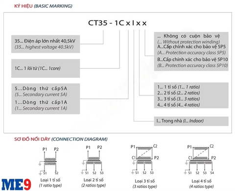 Biến dòng 35kV trong nhà 1 cuộn thứ cấp Emic