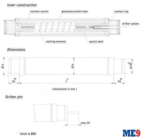Cầu chì ống trung thế EFO 24kV 6.3A