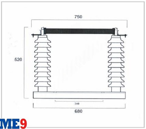 Cầu chì ống PK 35kV kèm đế