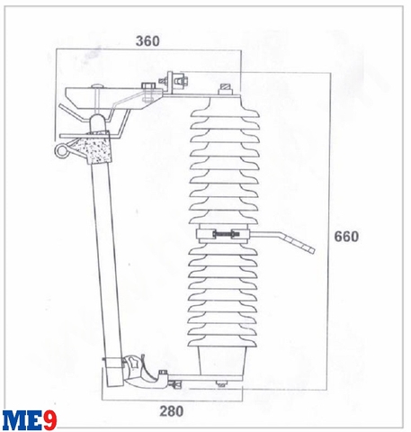 Cầu chì tự rơi 35kV sứ gốm