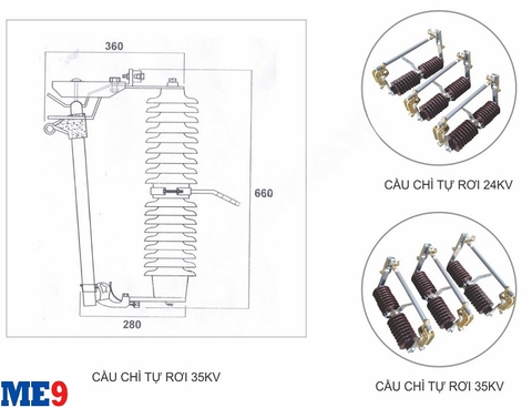 Cầu chì tự rơi gốm