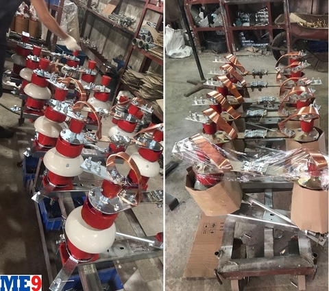 Cầu dao cách ly 15kV chém ngang ngoài trời 2 ổ xoay