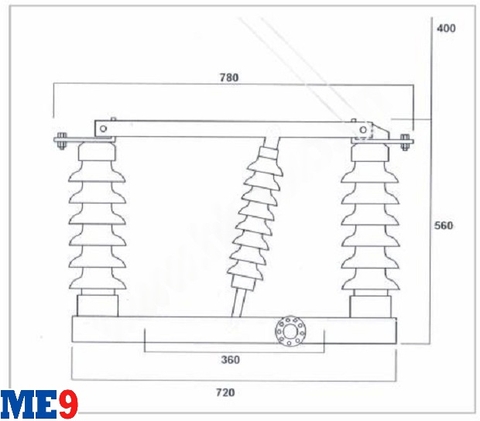 Cầu dao cách ly 35kV chém đứng ngoài trời
