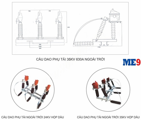 Cầu dao phụ tải ngoài trời hộp dập dầu