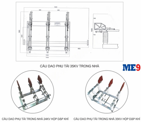 Cầu dao phụ tải trong nhà hộp dập khí