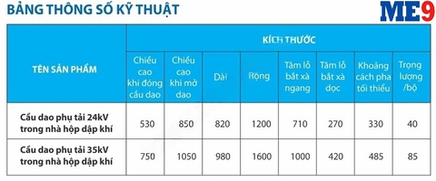 Cầu dao phụ tải trong nhà hộp dập khí