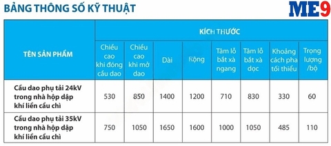 Cầu dao phụ tải trong nhà hộp dập khí liền chì