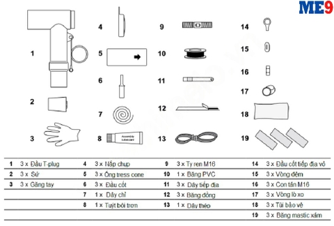 Đầu cáp Tplug 35 (42) kV Raychem TE mã RSTI-68XX