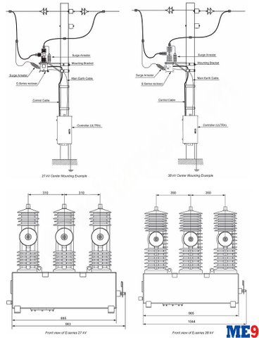 Máy cắt tự đóng lại Auto-Recloser Schneider E38