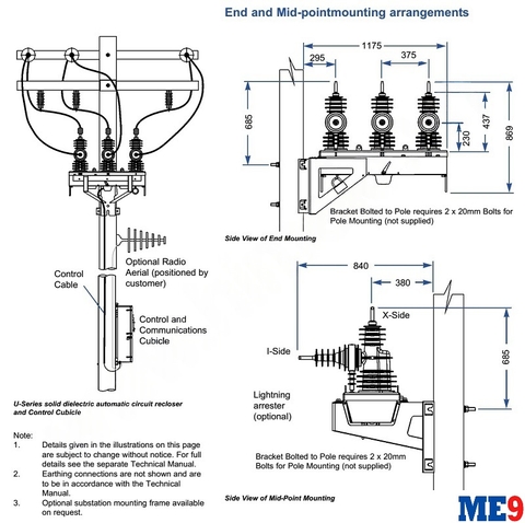Máy cắt tự đóng lại Auto-Recloser Schneider U27