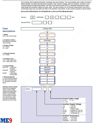 Máy cắt tự đóng lại Auto-Recloser Schneider U27