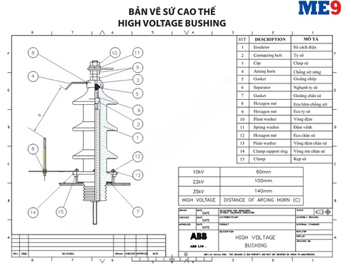Máy biến áp dầu kiểu kín ABB 35kV