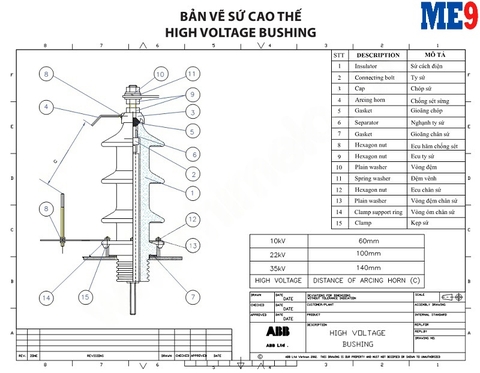 Máy biến áp dầu có bình dầu phụ ABB 22kV