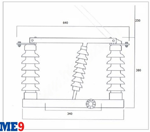 Cầu dao cách ly 24kV chém đứng ngoài trời