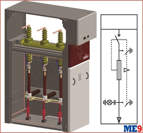 Tủ cầu dao phụ tải kèm chì bảo vệ máy biến áp mã YSF-YST