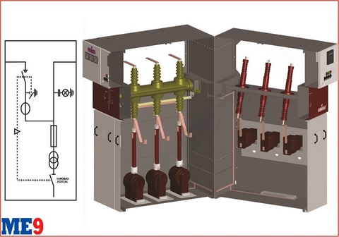 Tủ đo lường với cầu dao phụ tải BME-08