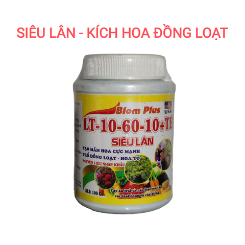Phân bón NPK 10-60-10 TE tạo mầm hoa cực mạnh, 100gr siêu lân