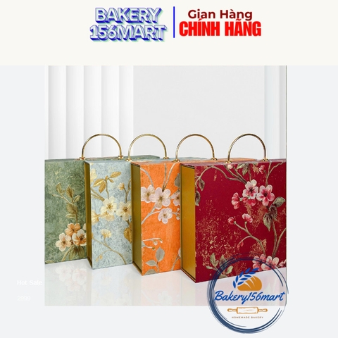 Hộp đựng bánh trung thu cao cấp GẤM HOA - 6 bánh - 156mart