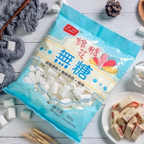Kẹo marshmallow trắng Erko không đường dành cho ăn kiêng 500 gram loại viên lớn