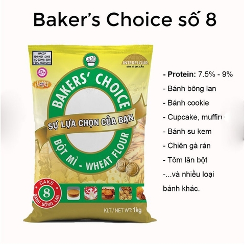 Bột mì đa dụng làm bánh Baker choice số 8, số 11 và số 13 - 1kg