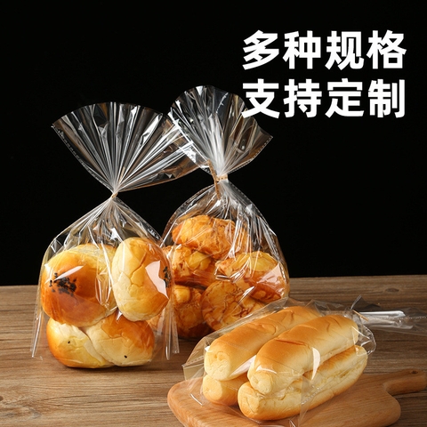 Set 50 Túi bánh mì trong suốt , túi đóng gói trái cây sấy khô kèm dây cột