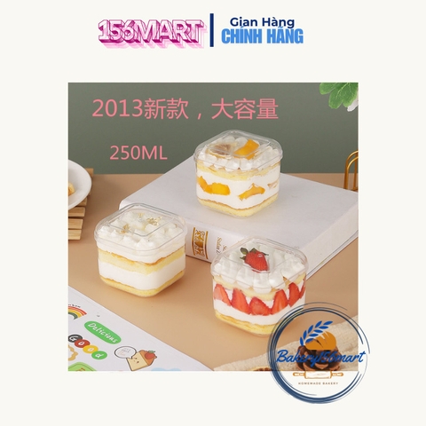 Hũ Vuông GD-2013 250ml Không Nắp, Đựng Bánh Mousse, Tiramisu - 156mart