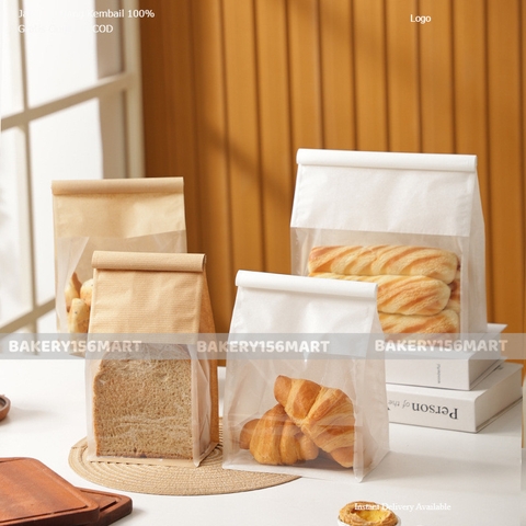 Túi Giấy Kraft Đựng Bánh Mì Sandwich, Bánh Gối, Bánh Mì Hoa Cúc, Bánh Kẹo Các Loại