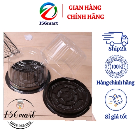 50 HỘP NHỰA ĐỰNG BÁNH TRÒN 16CM - ĐẾ NÂU- A016