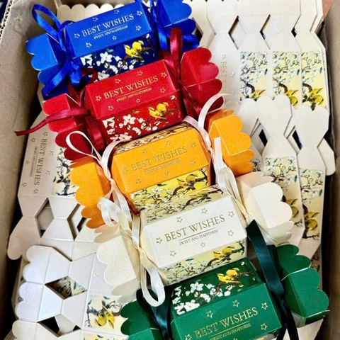 Set 5 Vỏ Hộp Kẹo Nơ Xinh Xắn Hộp Quà Cưới Trang Trí Giỏ Quà Tết Hình Kẹo Có Nơ Vỏ Kẹo Nơ Đựng Kẹo Bánh Mẫu Mới
