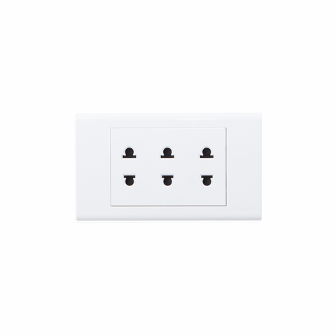 Mặt 3 ổ cắm 2 chấu 16A SINO