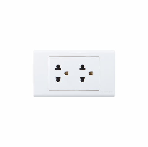 Mặt 2 ổ cắm 3 chấu 16A SINO
