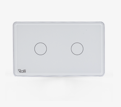Mặt 2 công tắc cảm ứng Wifi Rạng Đông (Trắng/Đen) - CTCU.WF CN.02T