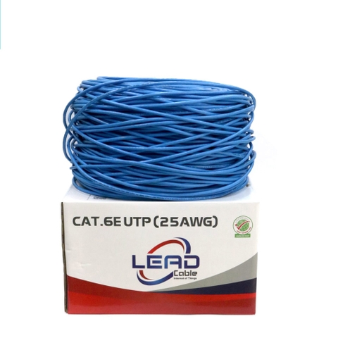 Dây cáp mạng LEAD CABLE CAT.6E UTP25AWG - PVC xanh - C62510