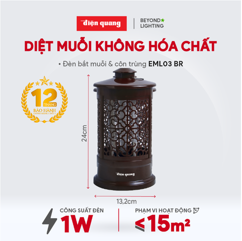 Đèn bắt muỗi Điện Quang DQ EML03 BR