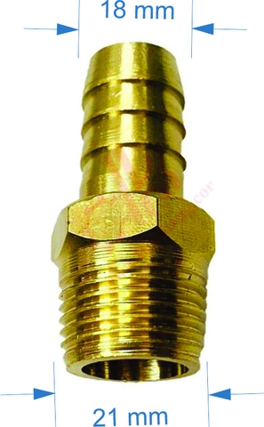 Đuôi chuột đồng thau ren ngoài