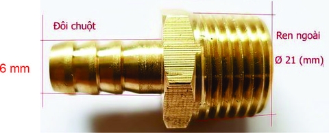 Đuôi chuột đồng thau ren ngoài