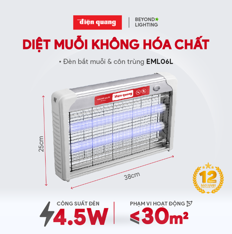 ĐÈN BẮT MUỖI ĐIỆN QUANG ĐQ EML06L (380X65X250MM)