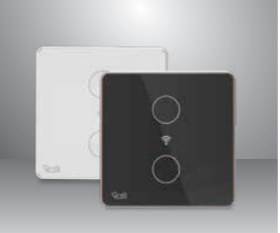Mặt 2 công tắc cảm ứng Vuông CTCU.BLE V.02T