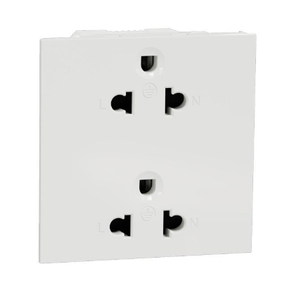 Ổ cắm đôi 3 chấu 16A Schneider size E (AvatarOn A) - bắt vít