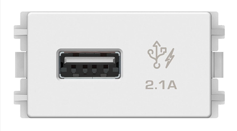 Ổ sạc USB 2.1A Schneider size S (ZENcelo A) - Trắng