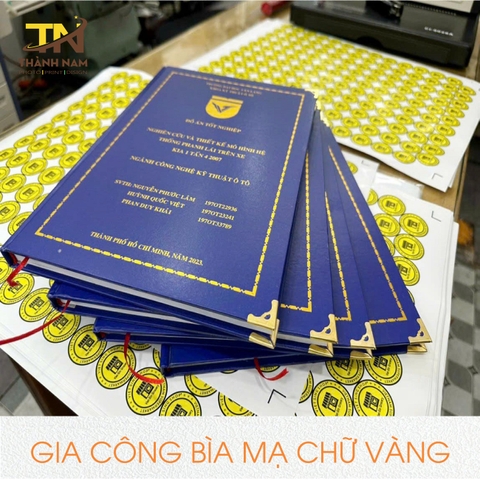 Đóng quyển Mạ chữ vàng
