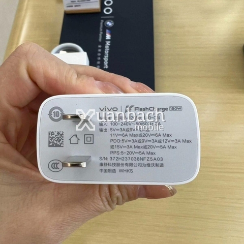 Bộ sạc bóc máy chuẩn iQOO Vivo 80W 120W