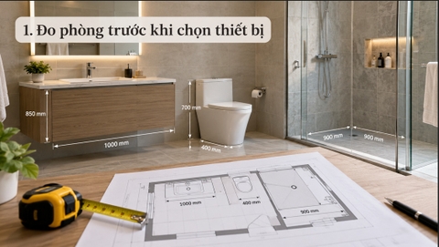 Bố Trí Bồn Cầu – Tủ Chậu – Khu Tắm Thế Nào Để Phòng Tắm Không Bị Chật?