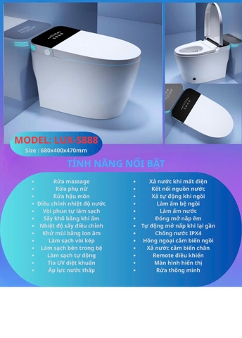 Bồn cầu thông minh LUX-S888