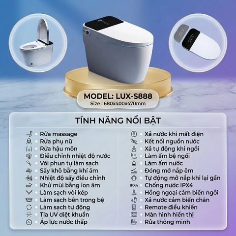 Bồn cầu thông minh LUX - S555