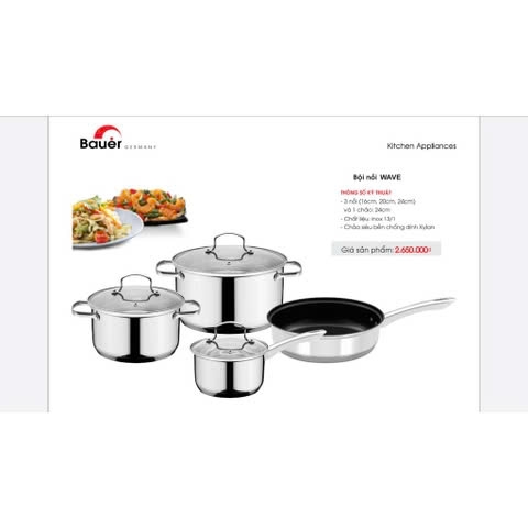 Bếp từ đôi Bauer 3008SI tặng bộ nồi