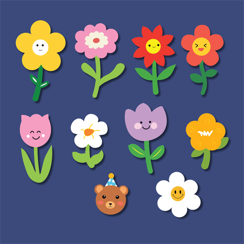 Set que giấy- Hoa sắc màu (combo 2)